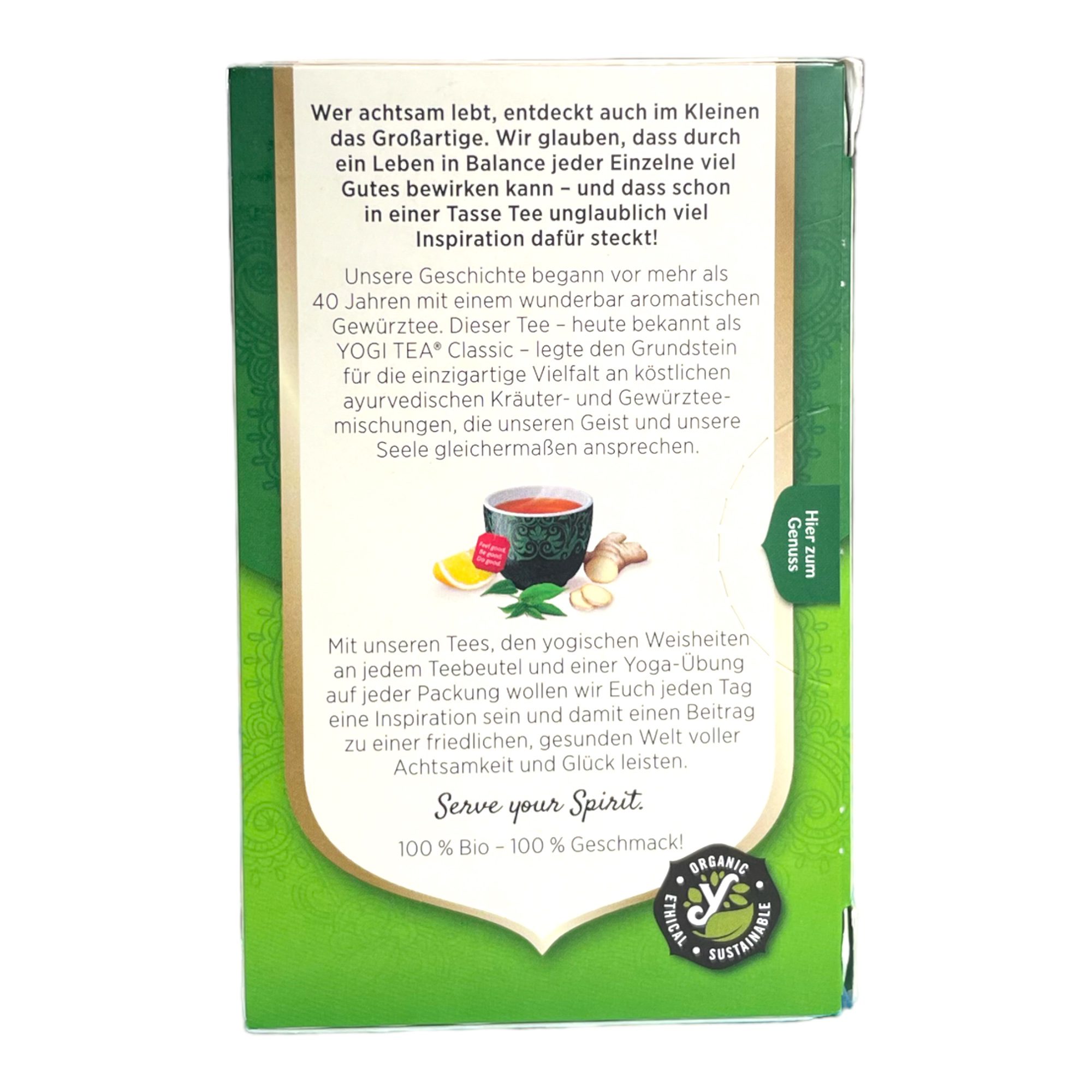 Ingwer Zitrone Green Tea Bio YOGI TEA 30.6g (17 Tea Bags) - Image 3