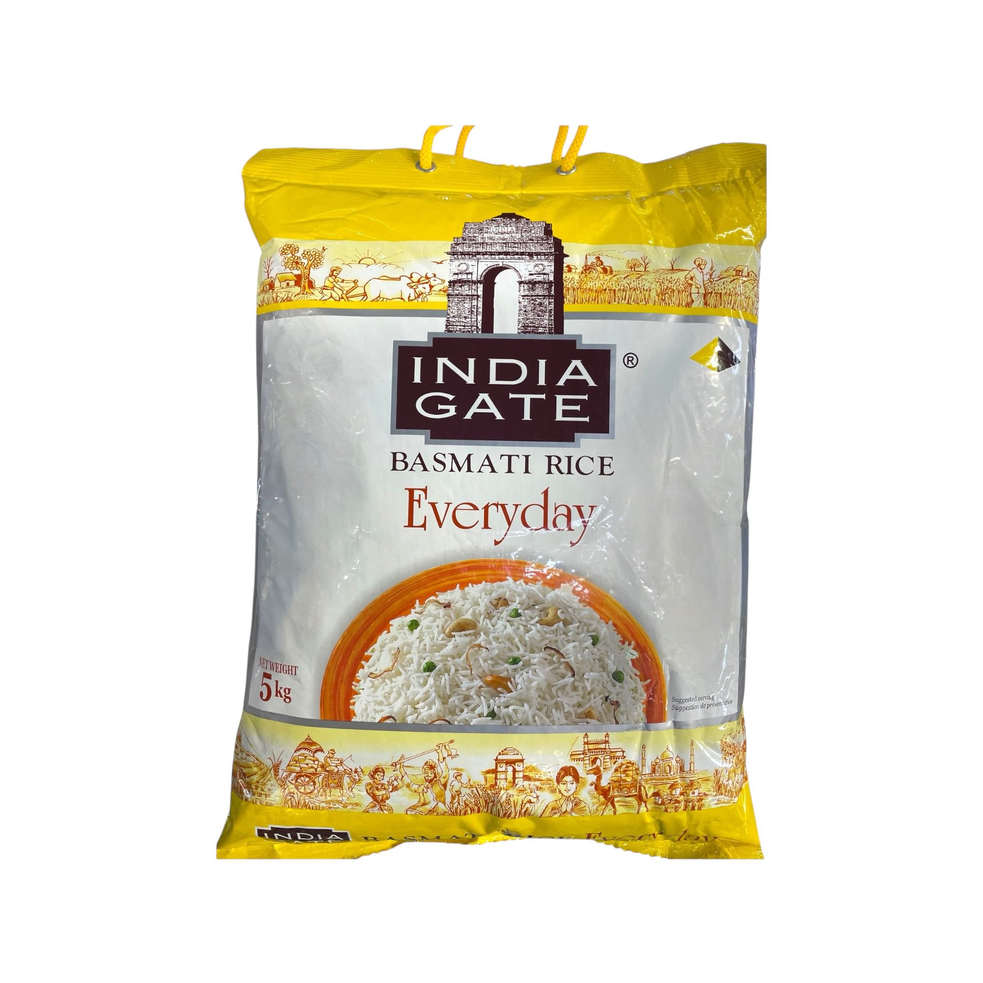 “INDIA GATE Everyday Basmati Rice 5kg – Long grain aromatic basmati rice bag”
