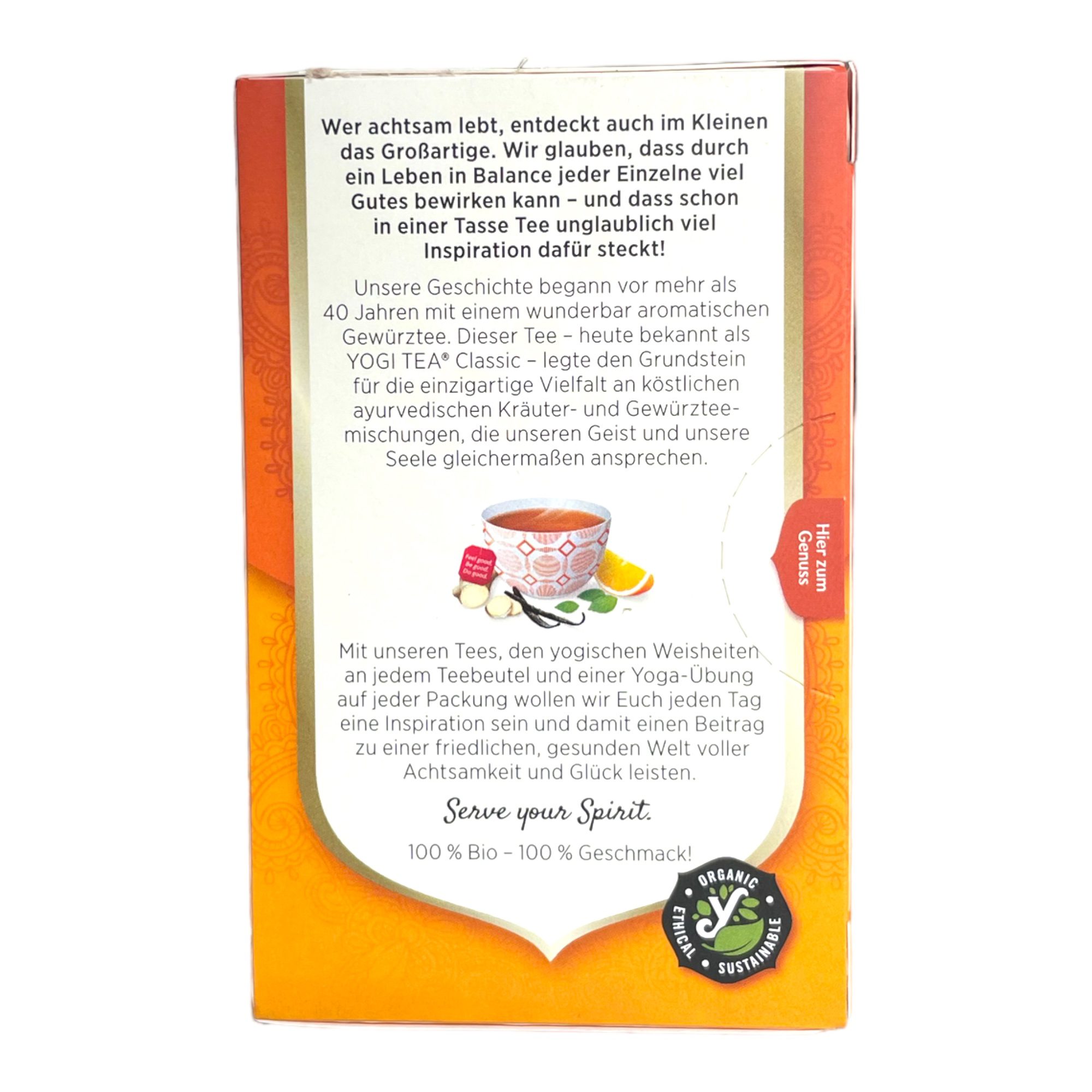 Ingwer Orange mit Vanille Bio YOGI TEA 30.6g( 17 Tea Bags) - Image 3
