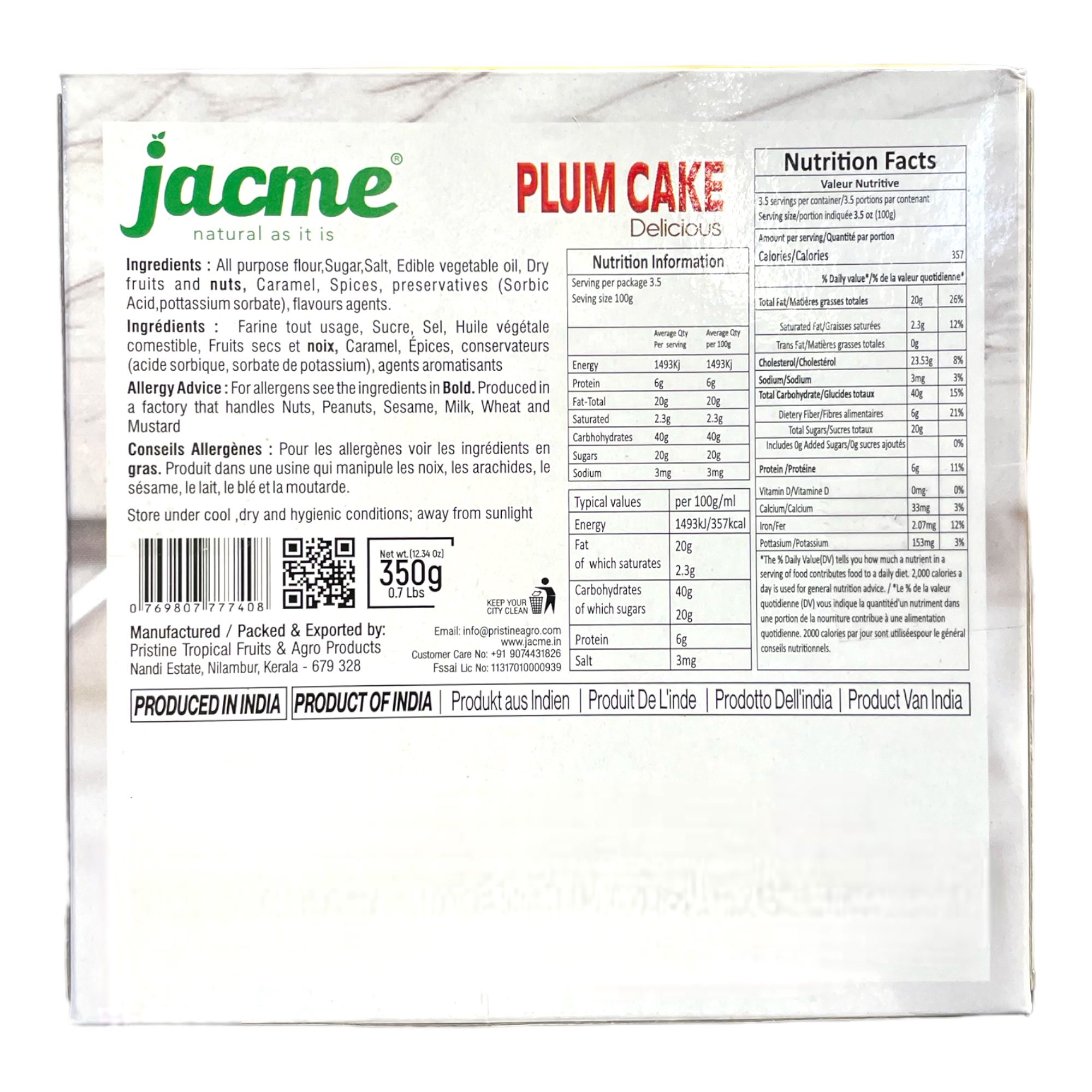 Plum Cake JACME 350g - Image 2