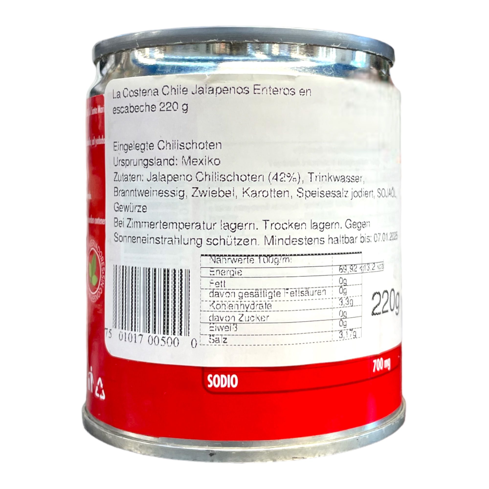 La Costena Chiles Jalapenos Enteros en Escabeche 220g - Image 2