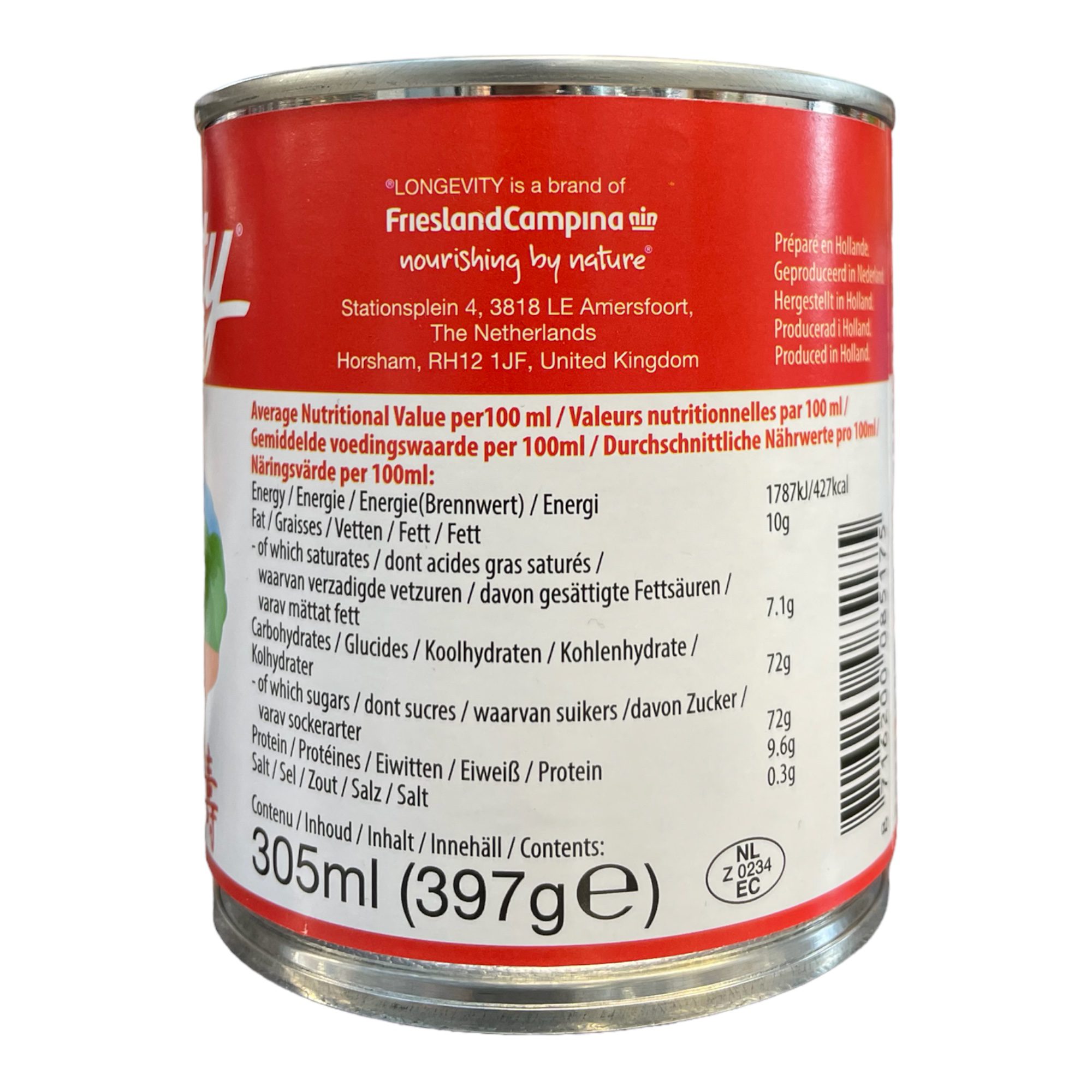 Condensed Milk LONGEVITY 397g - Image 2