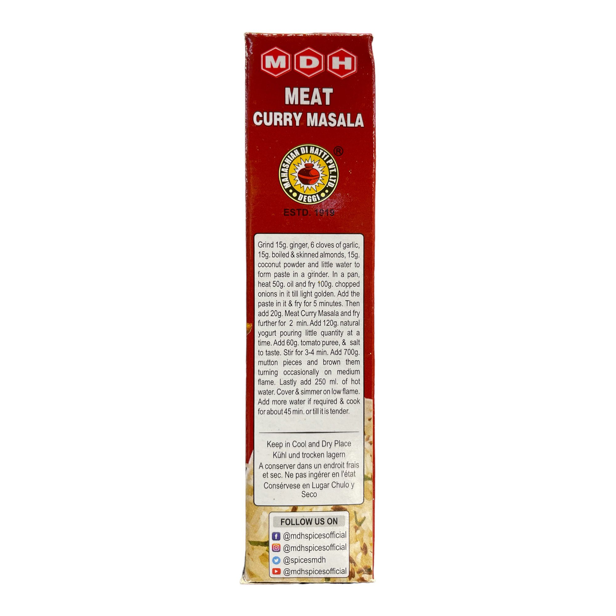Meat Curry Masala MDH 100g - Image 3