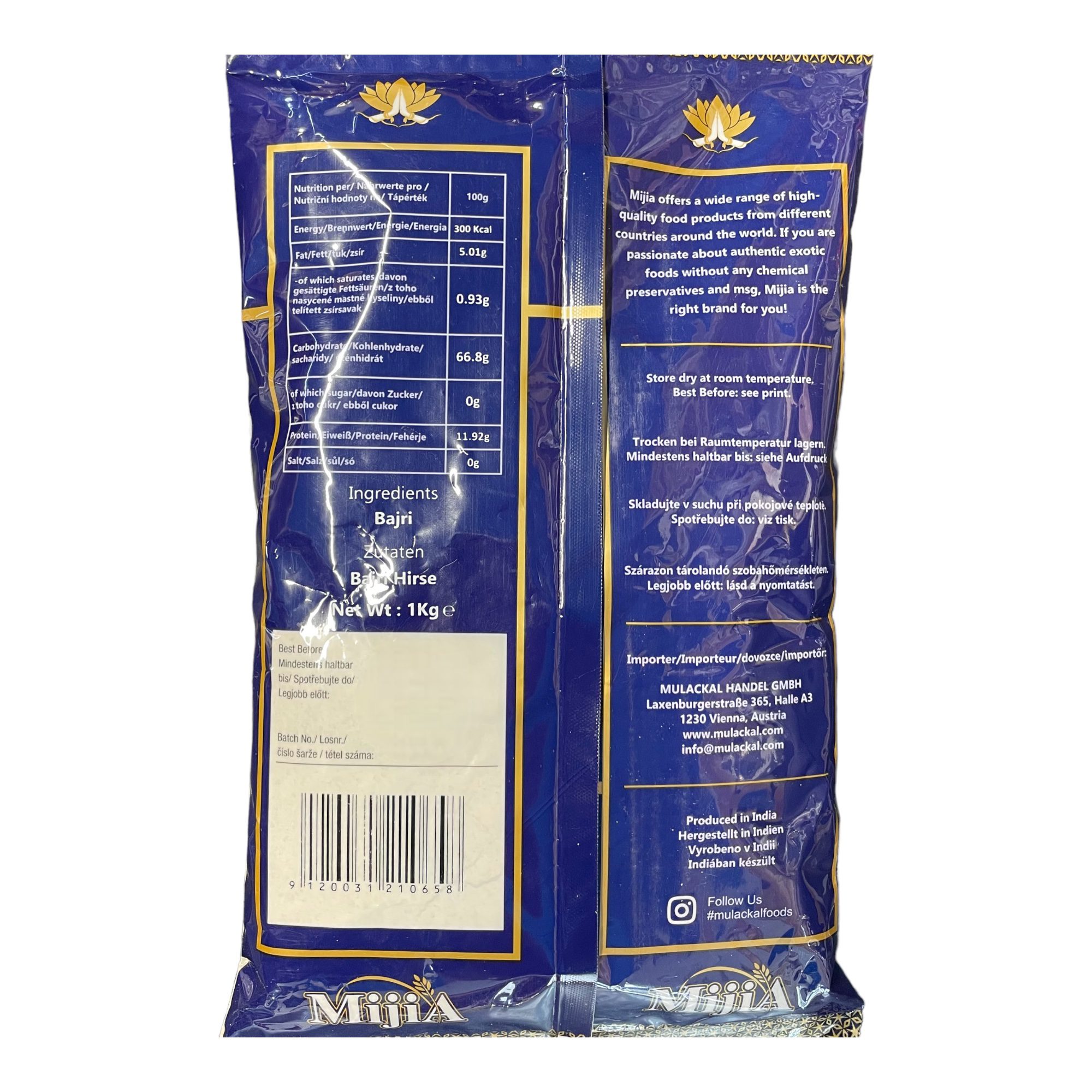 Bajri Flour (Pearl Millet Flour)MIJIA 1kg - Image 2