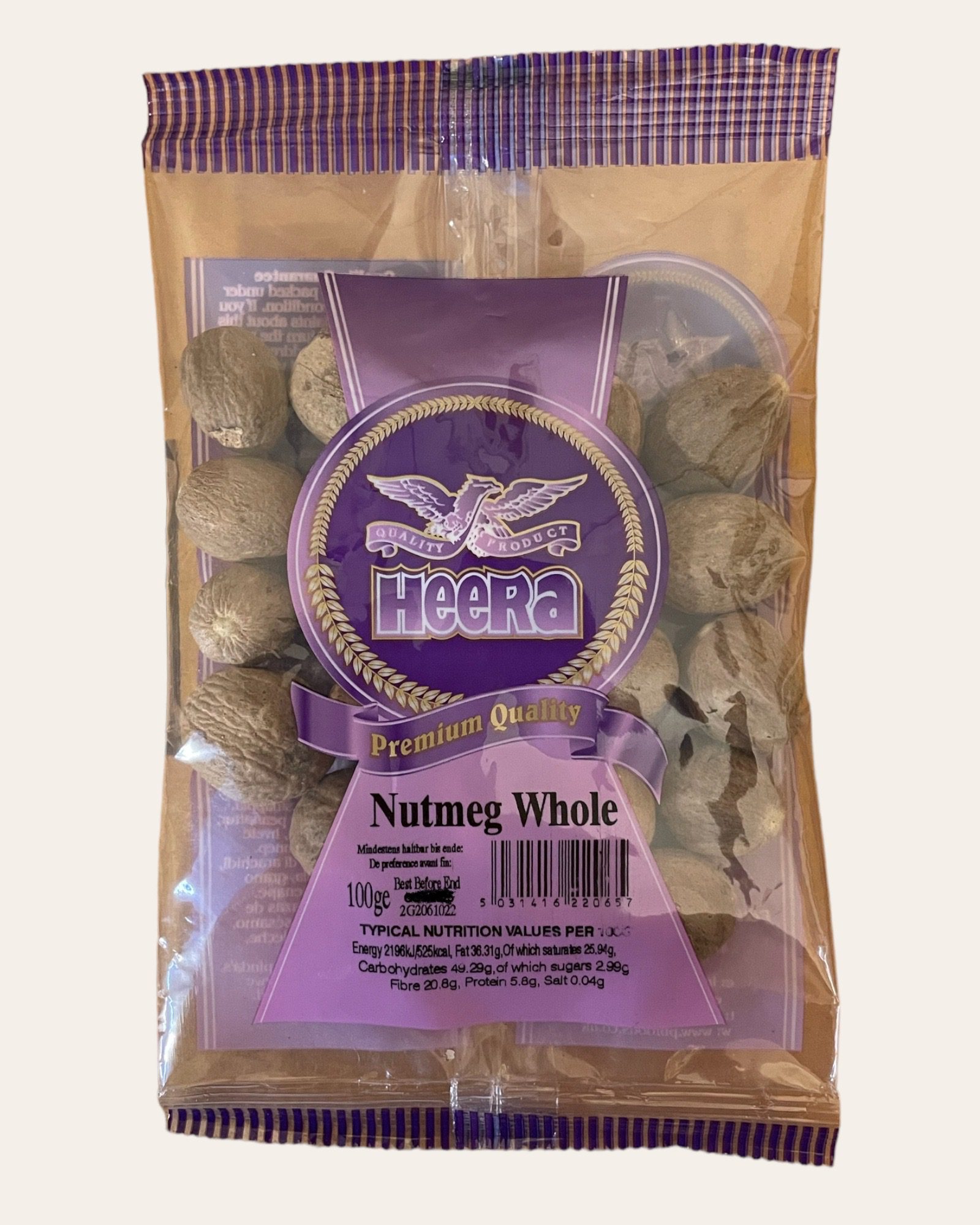 Nutmeg Whole(Muskatnuss)Heera 100g