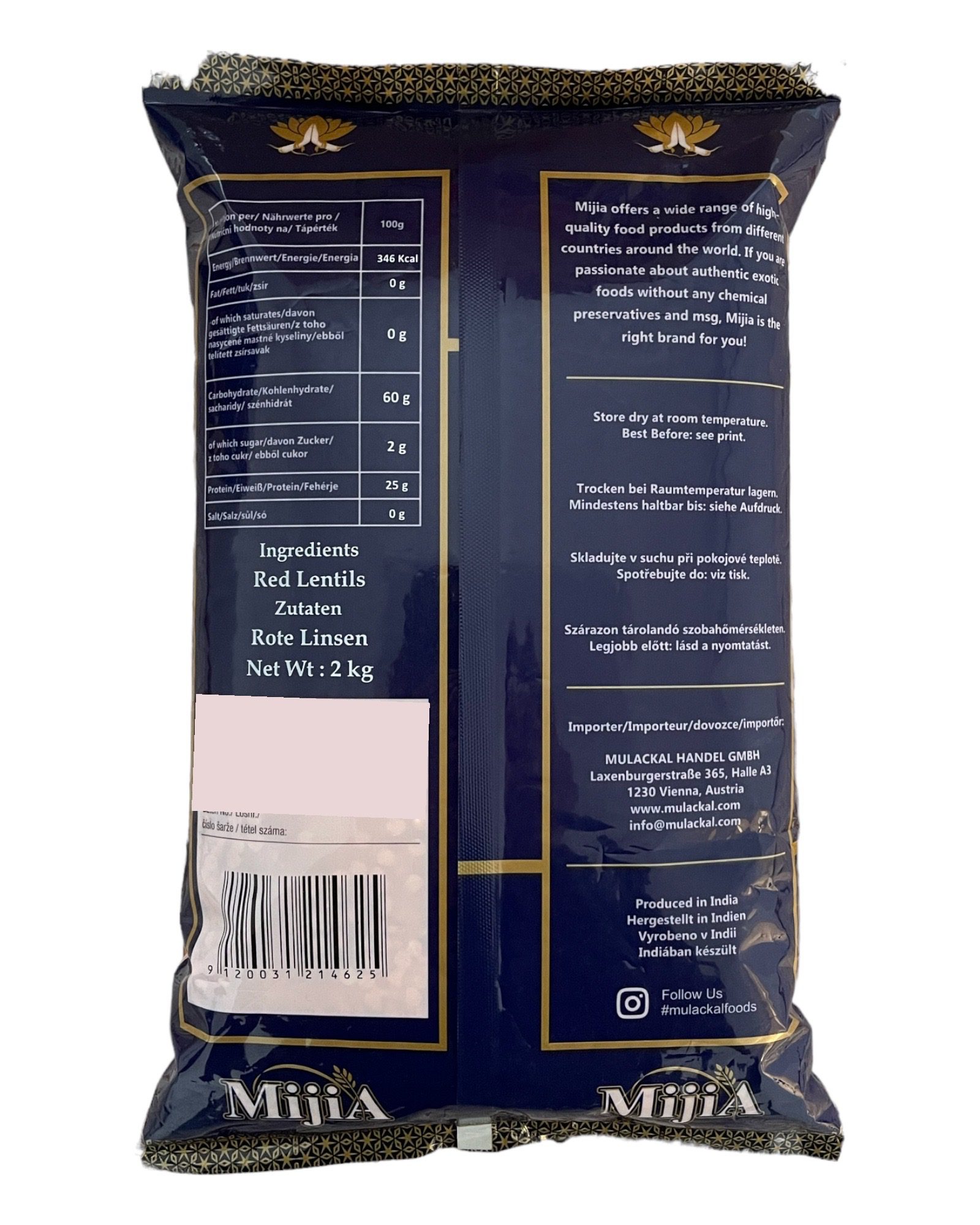 Red Split Lentils Mijia 2kg - Image 2