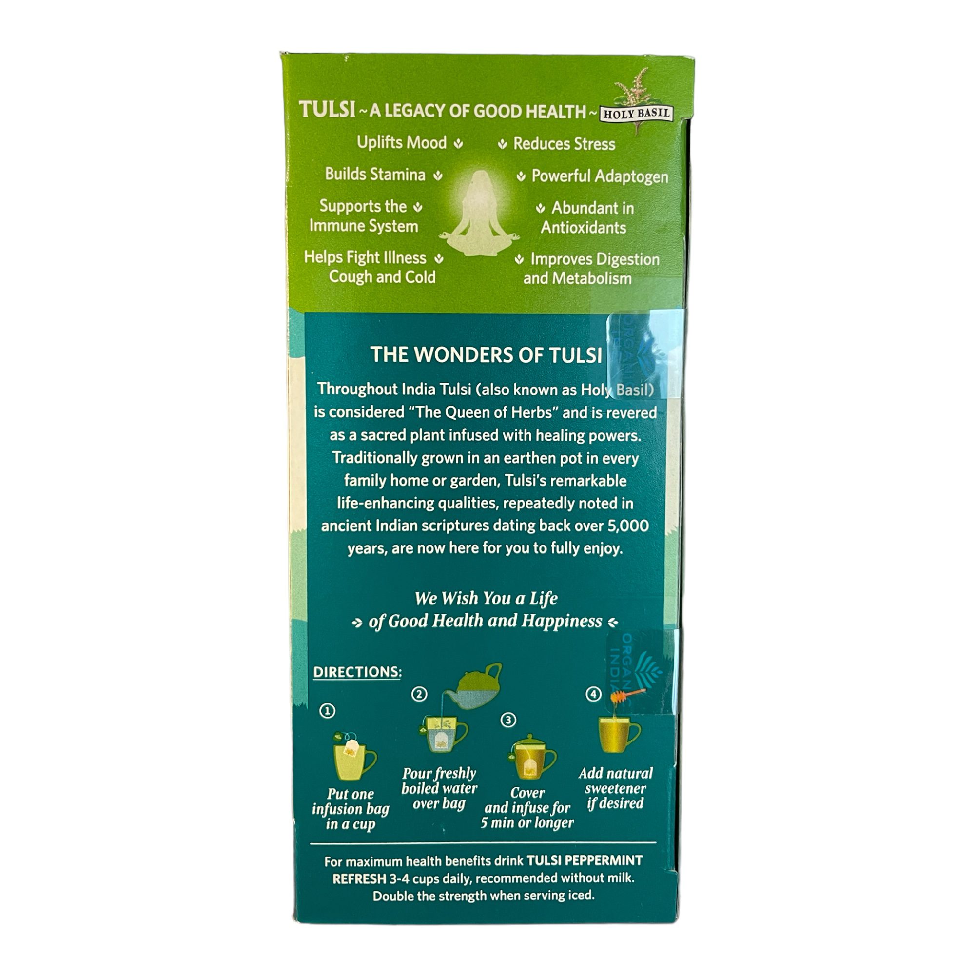 Tulsi Peppermint Refresh ORGANIC INDIA 25Tb 42,5g - Image 4