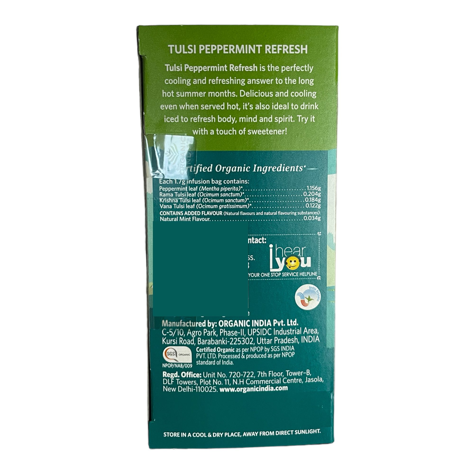 Tulsi Peppermint Refresh ORGANIC INDIA 25Tb 42,5g - Image 2
