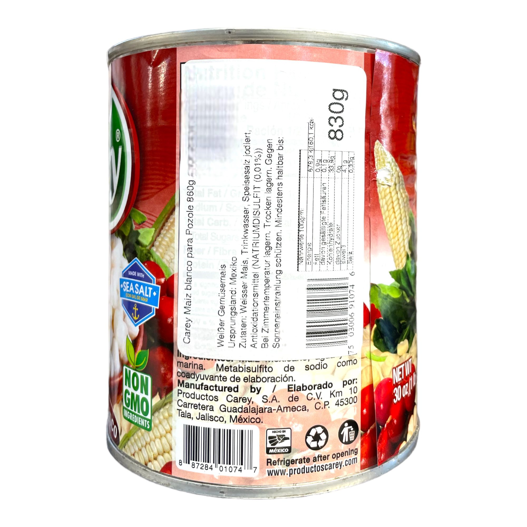 CAREY White Hominy Mexican Style White Maize 830g - Image 2