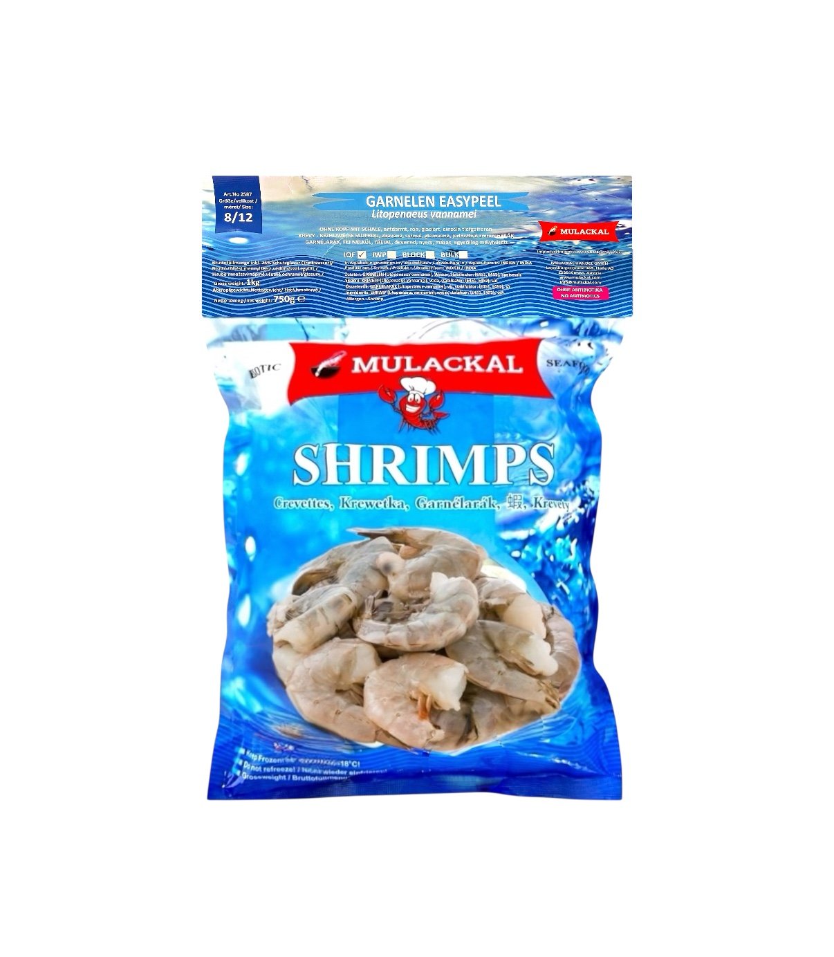 Garnelen O.Kopf/M.Schale (Easypeel) 8/12 1Kg
