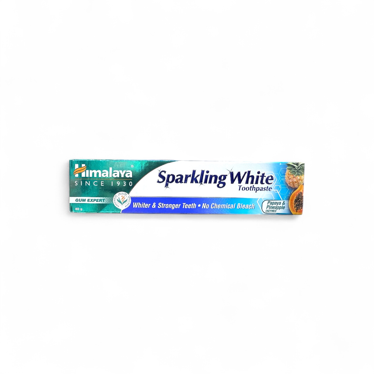 Himalaya Sparkling White Toothpaste 80g tube and box, natural herbal whitening