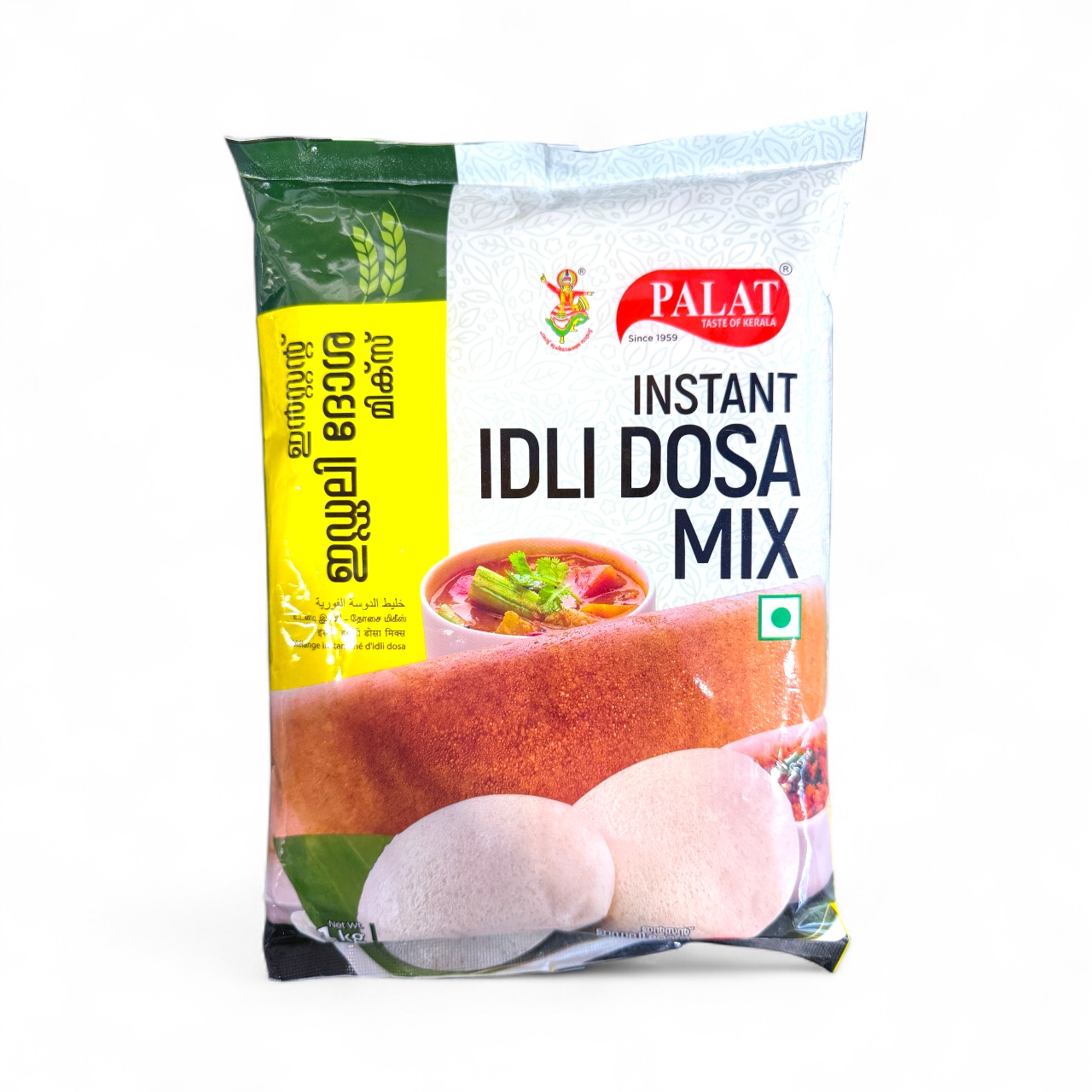 Palat Instant Idli Dosa Mix 1kg pack – ready-to-use South Indian breakfast mix for soft idlis and crispy dosas.