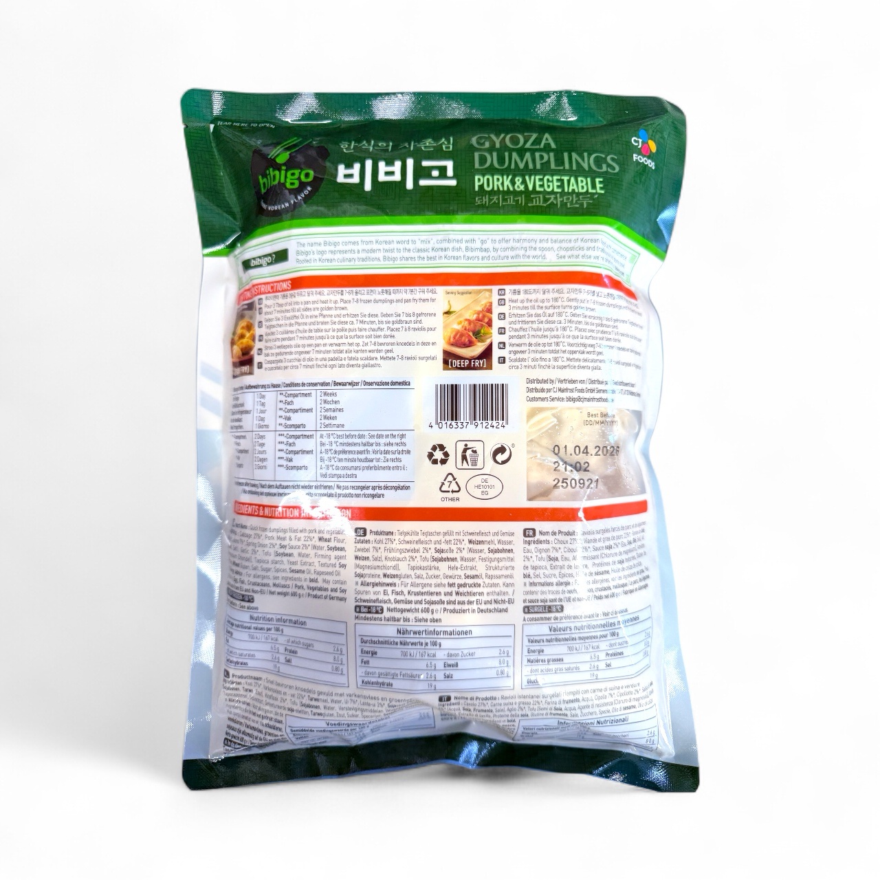 Bibigo Gyoza Pork & Vegetable Dumplings 600g - Image 2