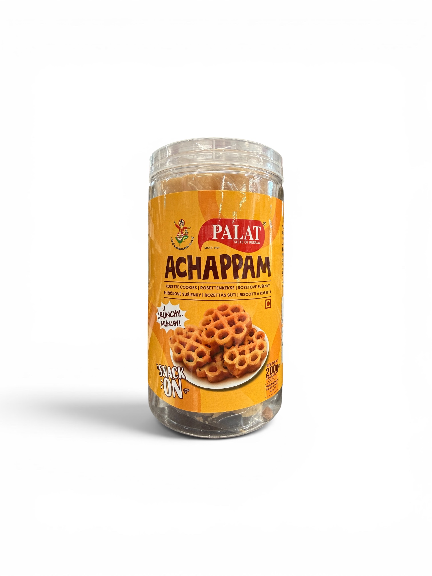 Palat Achappam 200g Traditional Kerala Rose Cookies Crispy South Indian Sweet Snack with Sesame Seeds.