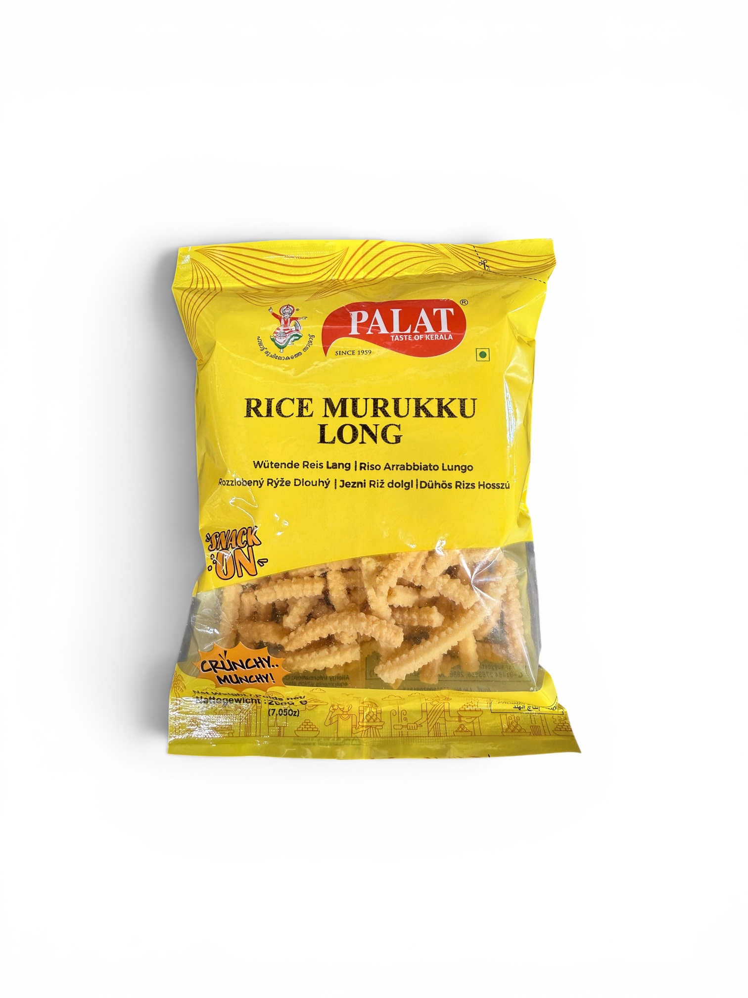Palat Rice Murukku Long 200g Traditional South Indian Crispy Rice Snack with Authentic Kerala Flavor and Crunchy Texture.