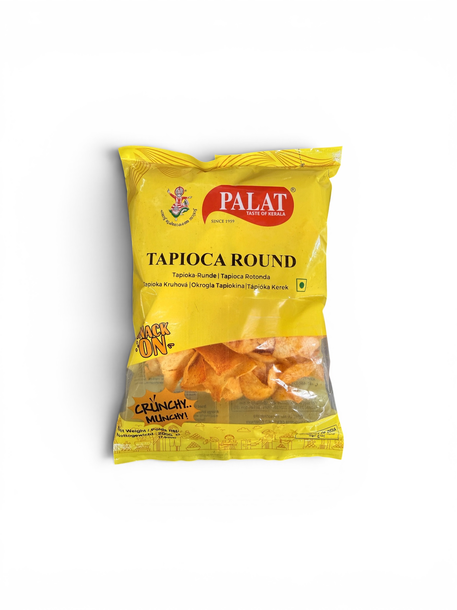 Palat Tapioca Round 200g Traditional Kerala Cassava Snack with Crispy Texture and Authentic South Indian Flavor.