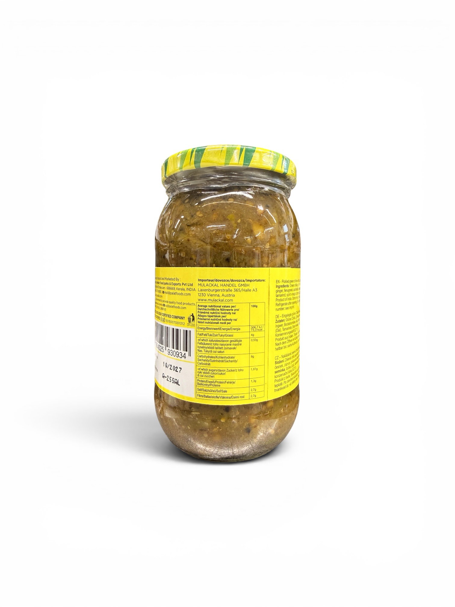 Palat Green Chilli Pickle 400g - Image 3